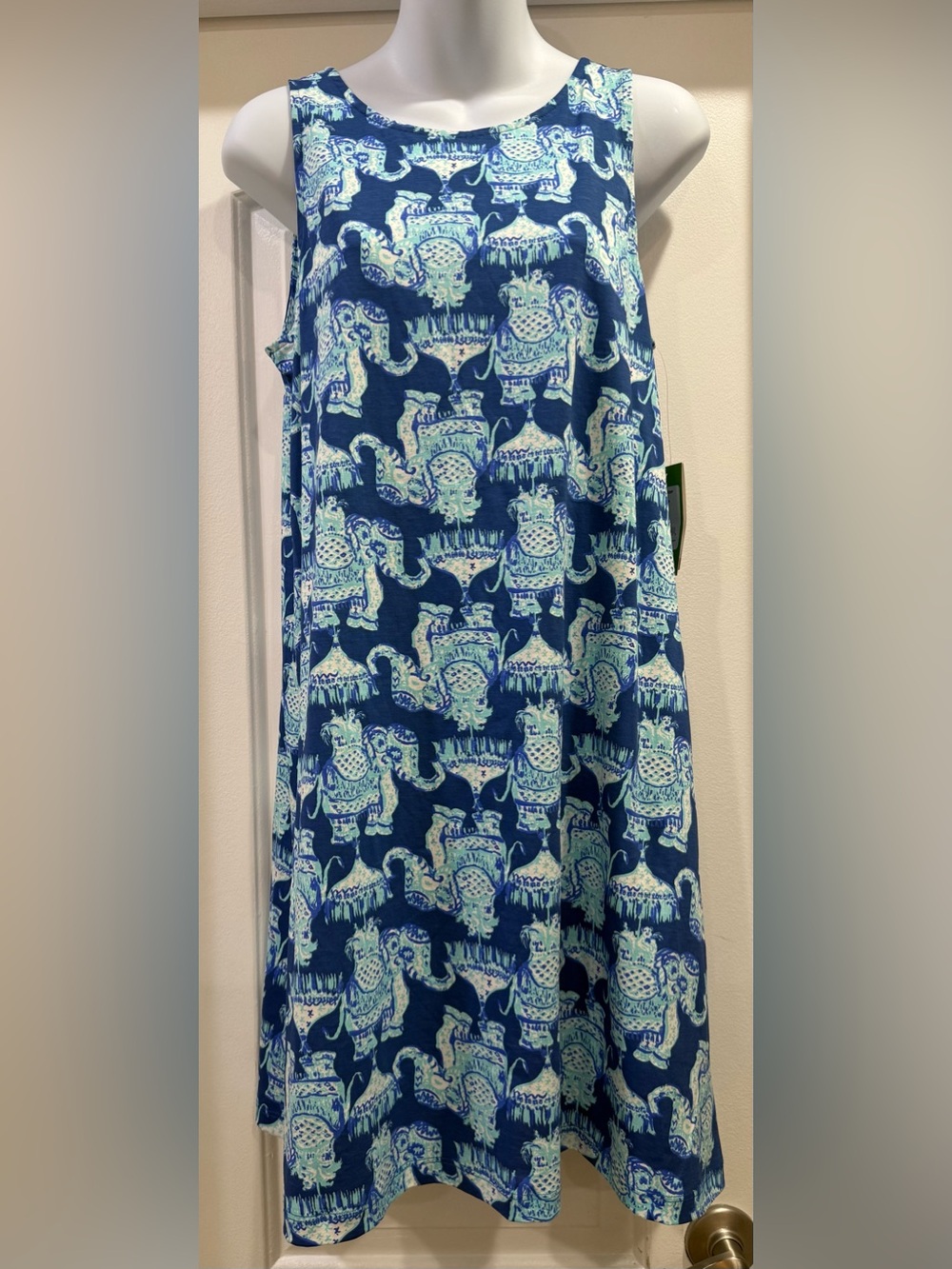 Lilly Pulitzer Kristen Dress Joy Ride Deep Indigo Size Medium Elephants